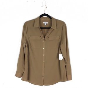 Charter Club | Golden Tan Button down Top